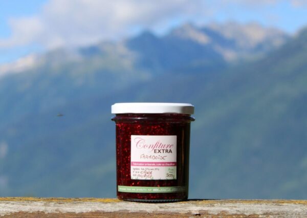confiture de framboise de la yourte permaculture nature ferme bio yourte végétale saint françois longchamp savoie